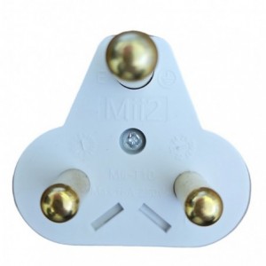 3-Pin White Hollow Pin Plug - 16A  / 1pc