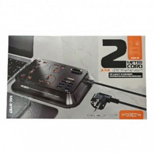 POWER FORTRESS - 4xSCHUKO+ 6xUSB 2m BLACK-MX-ST07
