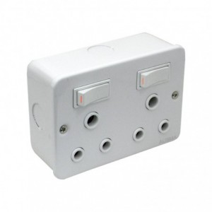 SWITCH INDUSTRIAL SOCKETDOUBLE (white) A-MD01