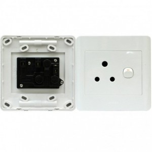 SWITCH WALL SOCKET -1x16A(4x4) PVC