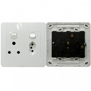 SWITCH WALL SOCKET -1x16A+NEW 1x5A(3pin)