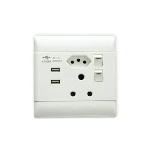 SWITCH WALL SOCKETDouble(16a+new5+2xUSB)