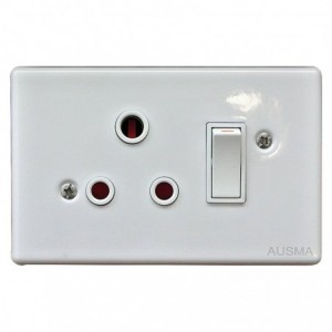 Single White Steel Wall Socket Cover 4X2