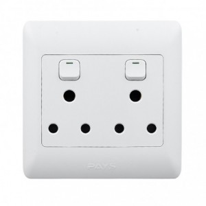 Nexus Socket Switch With Cover 16amp 4x4 Double