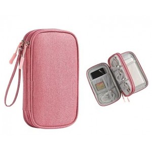 Tuff-Luv - Essential WaterProof Travel Charger/PowerBank and Cable Organizer - Pink
