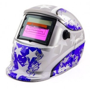Saxon Adjustable Auto Darkening Helmet Silver Blue