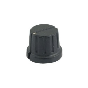 KNOB PLA BLK SCR DOT 13x15x6.4 S8879-BK