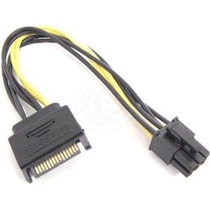 SATA Male 15 pin to 6 pin Power Cable