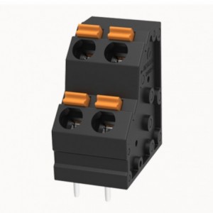 PCB SPRING TERMINAL BLOCK 4W 2 ROW P5mm BLACK DG248H2-5.0-04P-13-00Z(H)