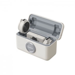 Belkin - Dual Wireless Microphone with Charging Case - Sand