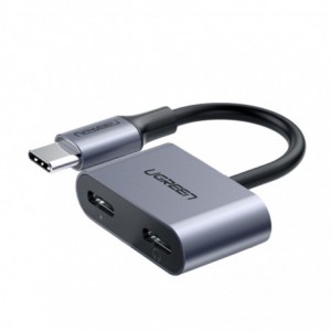 UGREEN USB Type-C Dual Audio and Charging Adapter (15W PD- 2-in-1 Splitter)