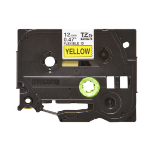 Brother TZE FX631 Black on Yellow Flexible-ID Labelling Tape – 12mm Black on Yellow 8m