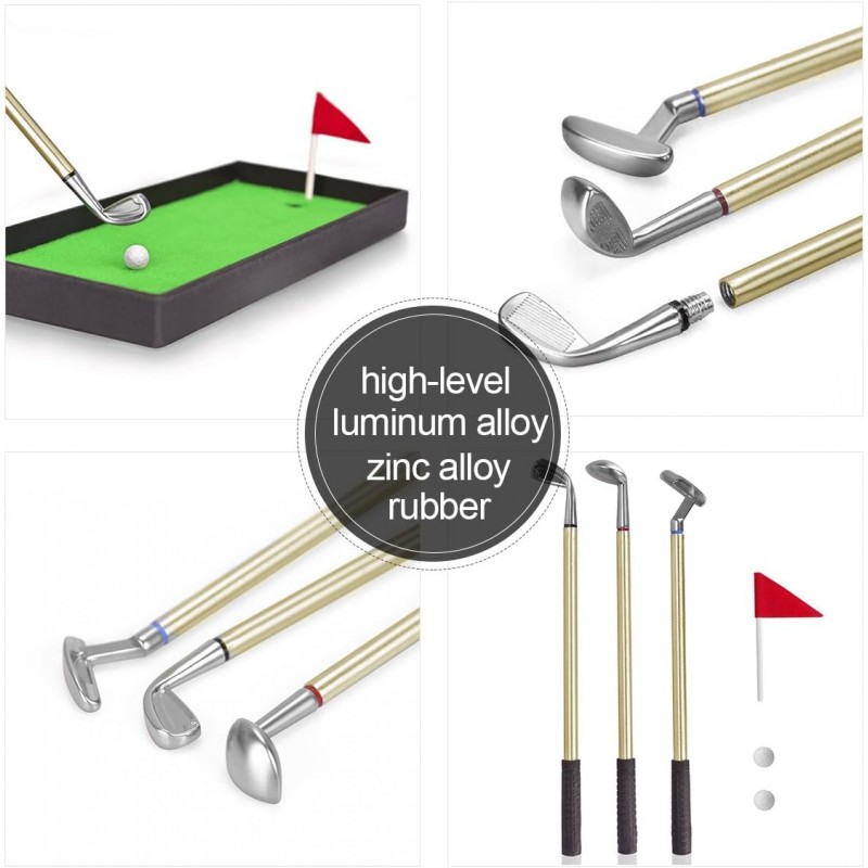 Desktop Mini Gold Mini Desktop Golf Pen Set with Putting Green | Turn Your Desk into a ...