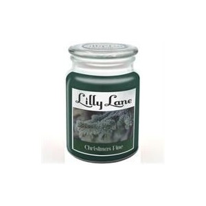 Lilly Lane Christmas Pine Scented Candle Large Lidded Mason Glass Jar â€“ Wax Capacity 510grams  Burn Time Up to 75 Hours  High 