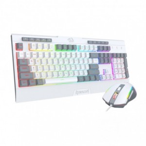 Redragon S151 Wired RGB Gaming Keyboard and Mouse Combo - White and Grey