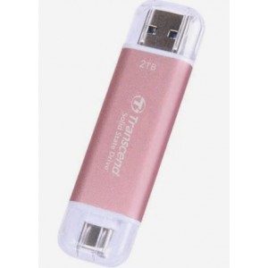 TRANSCEND 2 TB ESD310C USB3.2 TYPE A &amp; C (USB 10Gbps) OTG COMPACT PORTABLE SSD  - Read 1050MB/s Write 950 MB/s - Pink