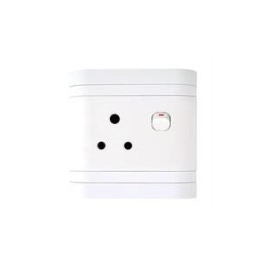 Lesco Single Switch Socket with Flush Cover -Voltage: 220-240V  Amperage: 16A  Height: 100mm   Width: 100mm  Material: Polycarbo