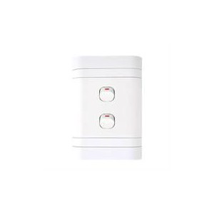 Lesco Flush Cover with 2 Lever 1 Way Switch - Voltage: 220-240V  Amperage: 16A  Height: 100mm   Width: 50mm  Material: Polycarbo