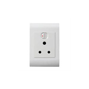 Lesco Pipelli Flush Monobloc Single Switch Socket- Single three-pin wall plug with Vertical switch  Voltage: 220-240V  Amperage: