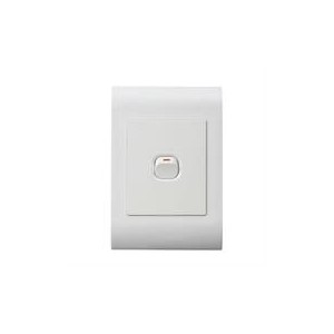 Lesco Pipelli 1 Lever 1 Way Flush Switch- Voltage: 220-240V  Amperage: 16A  Height: 100mm   Width: 50mm  Material: Polycarbonate