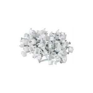 Noble Round Cable Clips 9mm White 100 Pieces per pack  Retail Packaging  3 Months Warranty