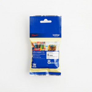 Brother 9mm Black on White Non-Laminated Tape