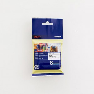 Brother 12mm Black on White Non-Laminated Tape