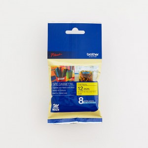 Brother 12mm Black on Yellow Non-Laminated Tape