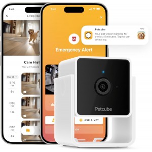 Petcube Cam Smart Pet Monitoring Camera | 1080p HD Indoor Wi-Fi Pet &amp; Home Security Camera | See- Hear- and Comfort Your Pets From Anywhere