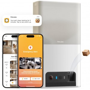 Petcube Bites 2 Lite Smart Pet Camera with Treat Dispenser | 1080p HD Interactive Wi-Fi Pet Monitor | See Them. Talk to Them. Treat Them - From Anywhere.