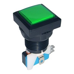 SWITCH PUSH BUTTON ILL-GR 33x33x60 N/L B181Q-GREEN  NO-LAMP