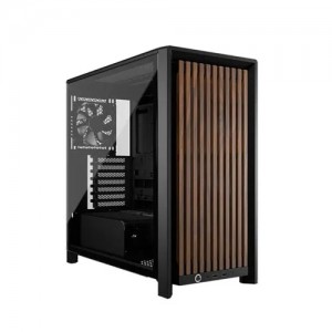FRAME 4000D RS WOOD Modular High Airflow Mid-Tower PC Case 4x  RS Fans Black &amp; Walnut.