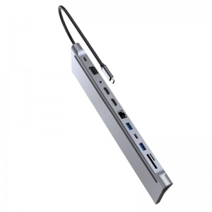 12 in 1 USB Type-C Multi Function Docking Station - DUAL HDMI OUTPUT - New - Damaged Packaging
