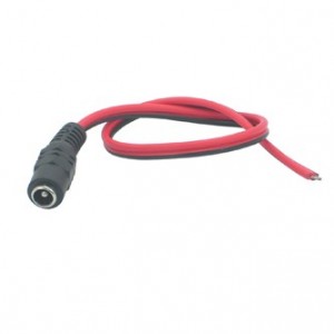2.5x5.5x9mm Straight Moulded DC Plug with 300mm Open End Lead