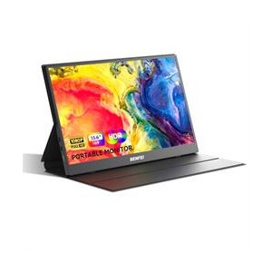 BENFEI 000451K USB-C 15.6” Display Full-HD 1920x1080P Portable Monitor + Protective Cover with built-in Full-Function USB-C- Mini HDMI and 3.5mm audio port – Black Colour