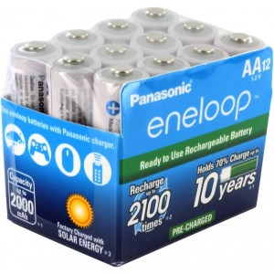 Panasonic Eneloop AA Rechargeable Batteries - 12 Pack - 2000mAh Pre-Charged Ni-MH Batteries | Recharge Smarter. Power Longer.