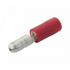 TERMINAL PRE-INS BULLET MALE RED 4mm MPD1.25-156