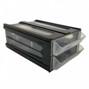 DOUBLE PLASTIC STORAGE BIN IN HOUSING 170x120x68mm STACK. EC02/01