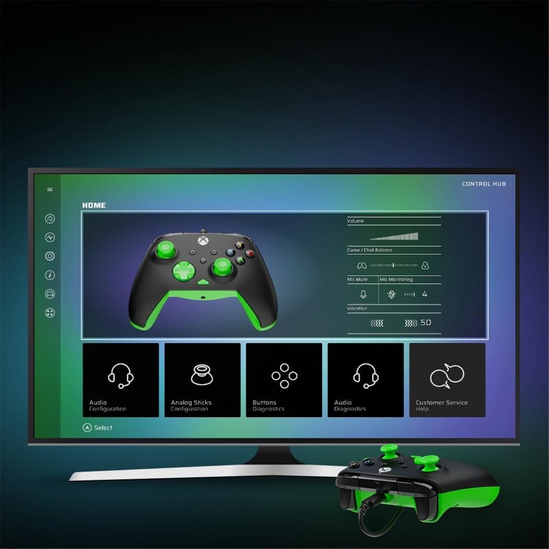 Rematch Core Wired Controller XB Black Green - GeeWiz