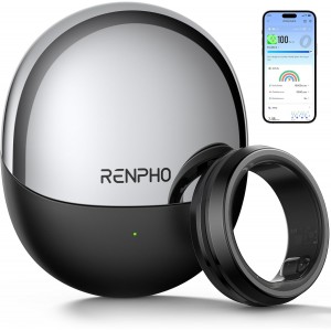 RENPHO LYNX Smart Ring | Black | Advanced Sleep- Health &amp; Activity Tracker with Charging Case | Wear Your Wellness - Powerful Health Tracking in a Lightweight Smart Ring