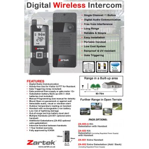 Zartek ZA-650 One button Digital Wireless Intercom kit