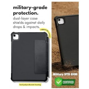 Macally - Rugged iPad Keyboard Case with Trackpad for 11" iPad A16 - Black