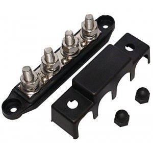 3/8" 4-Stud Power Distribution Bus Bar Block with Protective Cover | Distribute Power Safely. Wire Smarter. Perform Better