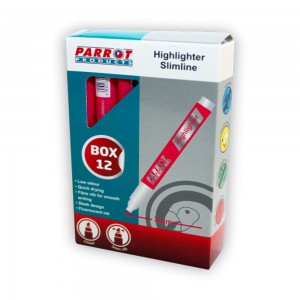 Slimline Marker Highlighters (Box of 12) - Pink