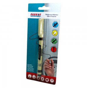 Parrot Marker Permanent Ultra Fineline Carded - Black