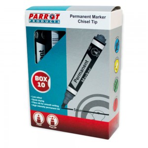 Chisel Tip Permanent Markers (Box of 10) - Black