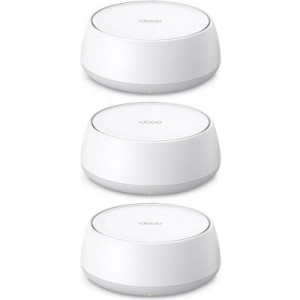 TP-Link BE3600- 3 Pack Whole Home Mesh Wi-Fi 7 System SPEED: 688 Mbps at 2.4 GHz + 2882 Mbps at 5 GHz- Internal Antennas- 2 × 2.5 Gigabit Ports (WAN/LAN auto-sensing)- 160MHz for 5 GHz- 4-Stream- Dec