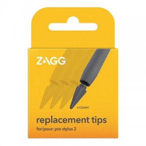 ZAGG-Pro Stylus 2 replacement Tips-pack of 4(retail box)-Grey