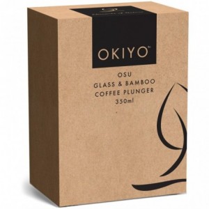 Okiyo Osu Glass &amp; Bamboo Coffee Plunger - 350ml