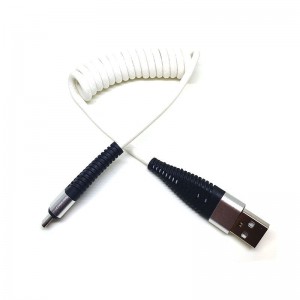 Micro USB coiled data cable - 3.1A output (1.2M)